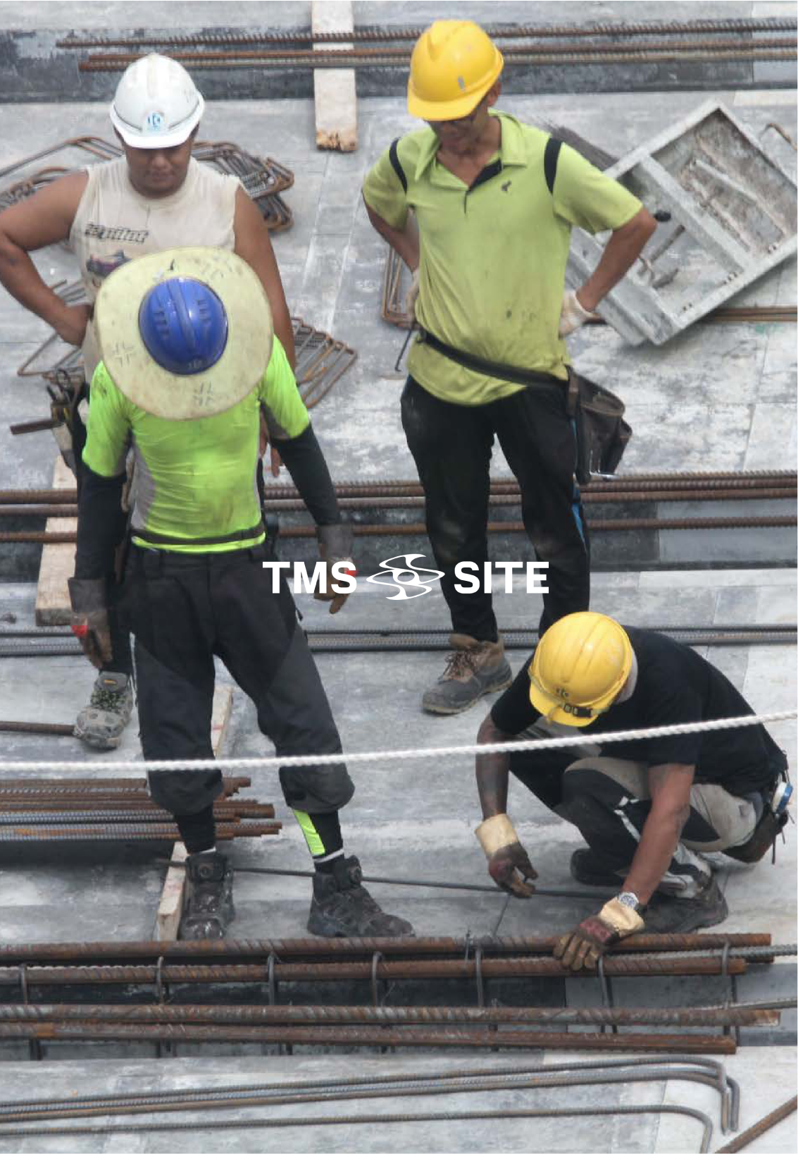 TMS.SITE previous projects: Industrial Athletes Pants 3.0 from 2022 worn by four construction workers.